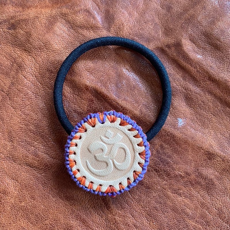 -Om- 蕾丝编织皮革发带 - 发饰 - 真皮 多色