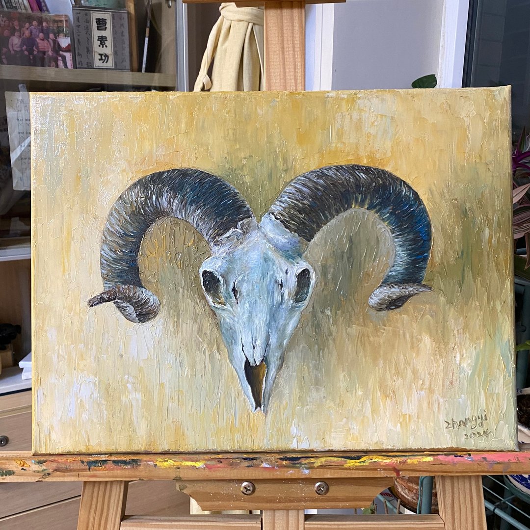 Oil Painting 手绘油画 动物 原创艺术 布面油画 - 海报/装饰画/版画 - 颜料 卡其色