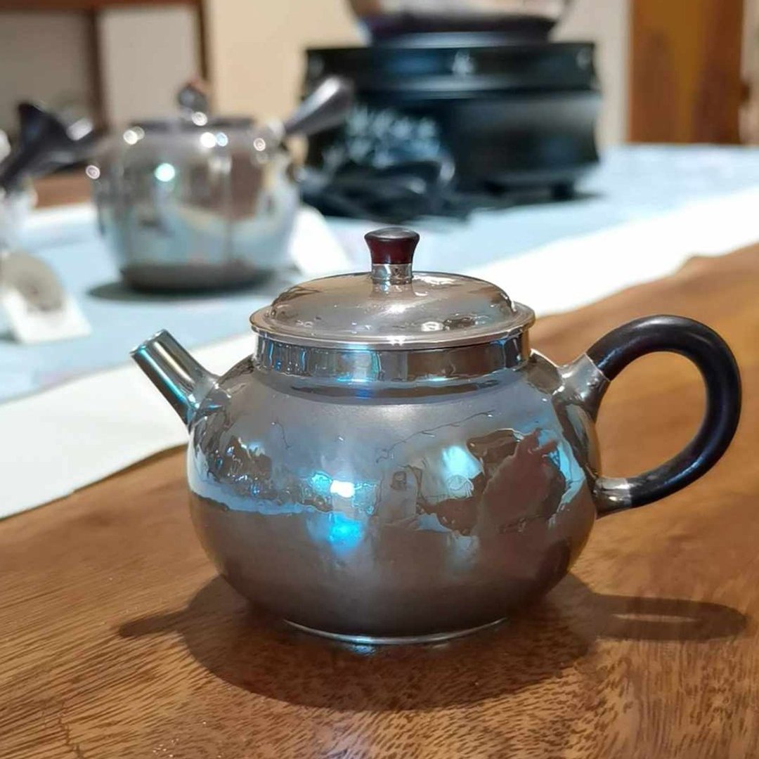 尚帧品 同尘纯银急须 银壶纯银9999 纯手作 紫皮小银壶 125cc - 茶具/茶杯 - 纯银 