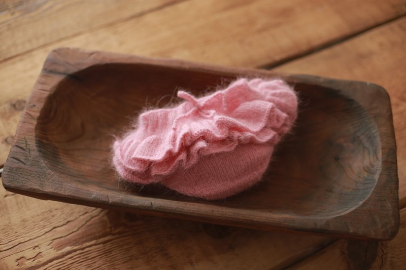 baby bloomers photography prop, newborn ruffled panties, newborn photo prop - 婴儿饰品 - 羊毛 粉红色