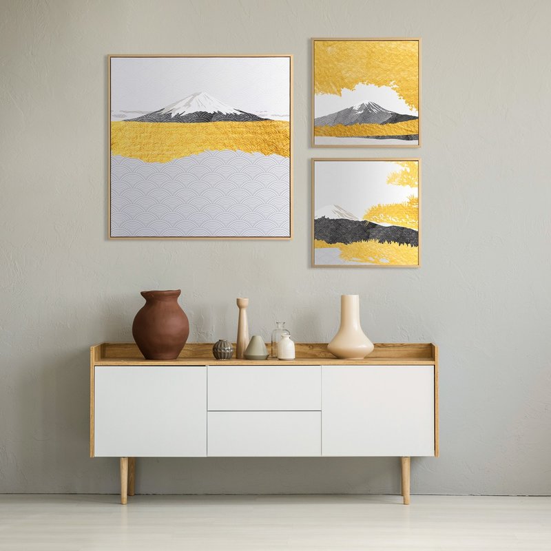 【联画优惠组合】富士山系列/卧室装饰画/玄关摆设/日式风格挂画 - 海报/装饰画/版画 - 其他材质 黄色