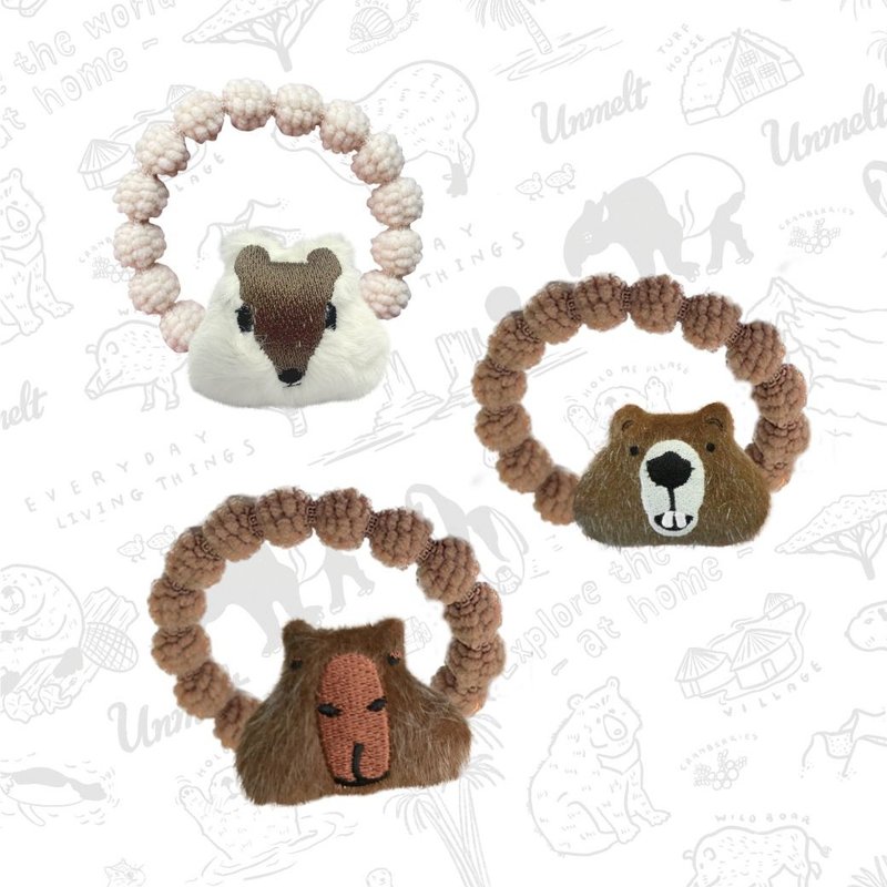 Hair ties rodentia team  / rubber band / hair organizer - 发饰 - 聚酯纤维 咖啡色