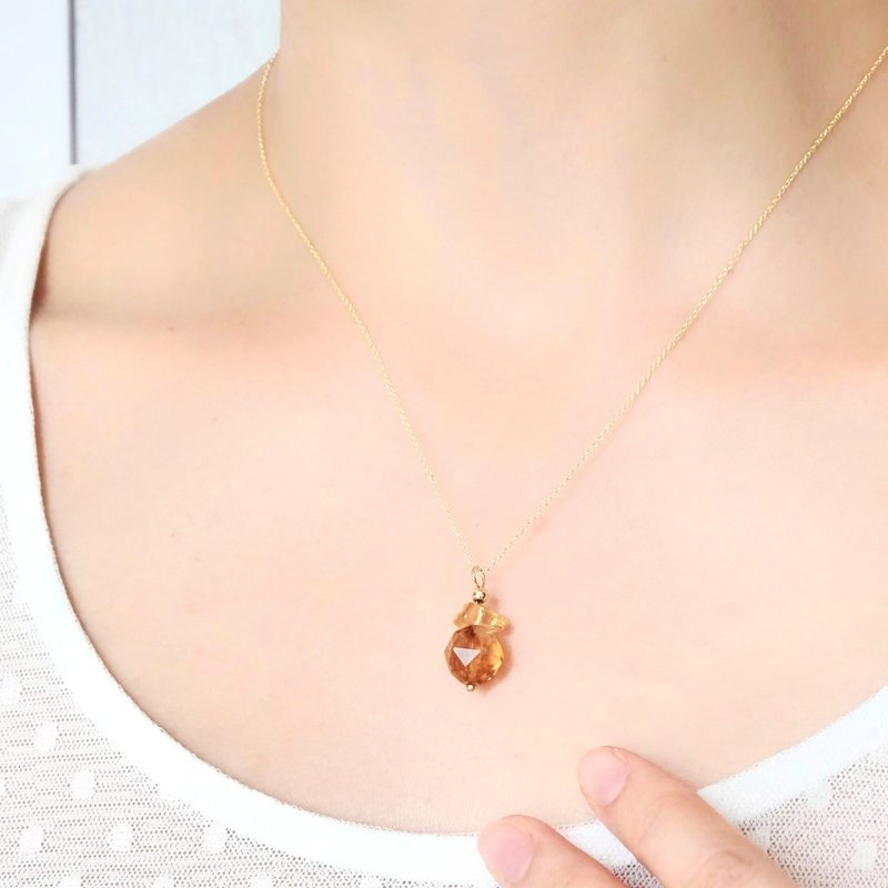 【Self Love系列】Star Cut 黄水晶14K包金天然水晶项链 招财礼物 - 项链 - 水晶 黄色