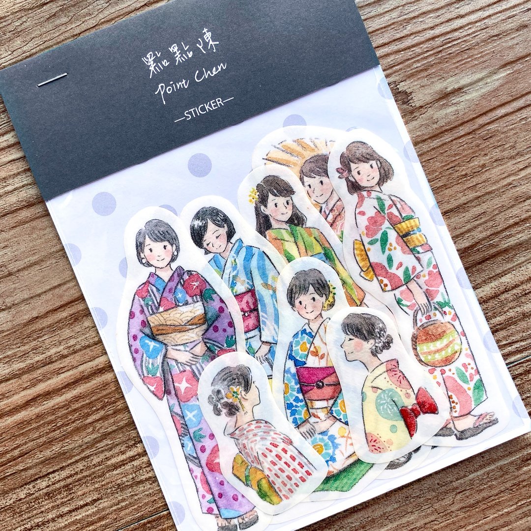 【和纸贴纸包】浴衣祭典 - 贴纸 - 纸 多色