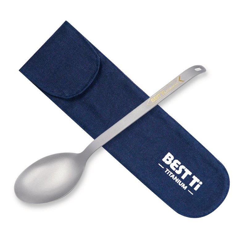 钛汤匙 纯钛餐具 汤匙 环保餐具 防滑落设计 赠餐具袋 - 餐刀/叉/匙组合 - 贵金属 银色