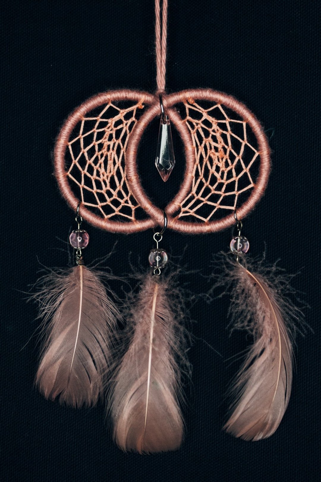 纯手工捕梦网 Handmade Dreamcatcher－【迷你月亮－粉】 - 摆饰 - 棉 粉红色