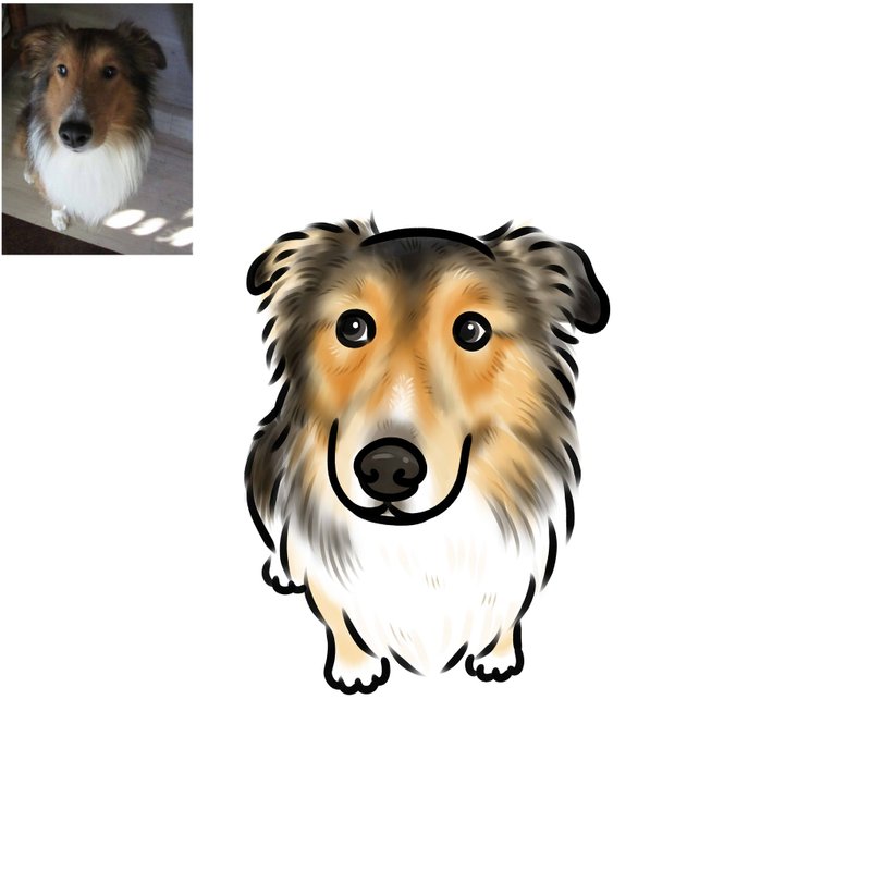 宠物Q版画(全身版) - 订制画像 - 其他材质 