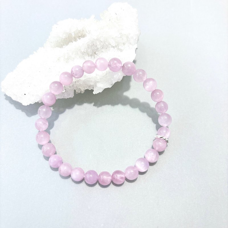 Ops Kunzite silver bracelet - 猫眼/紫锂辉石/手工/限定/手链 - 手链/手环 - 半宝石 紫色