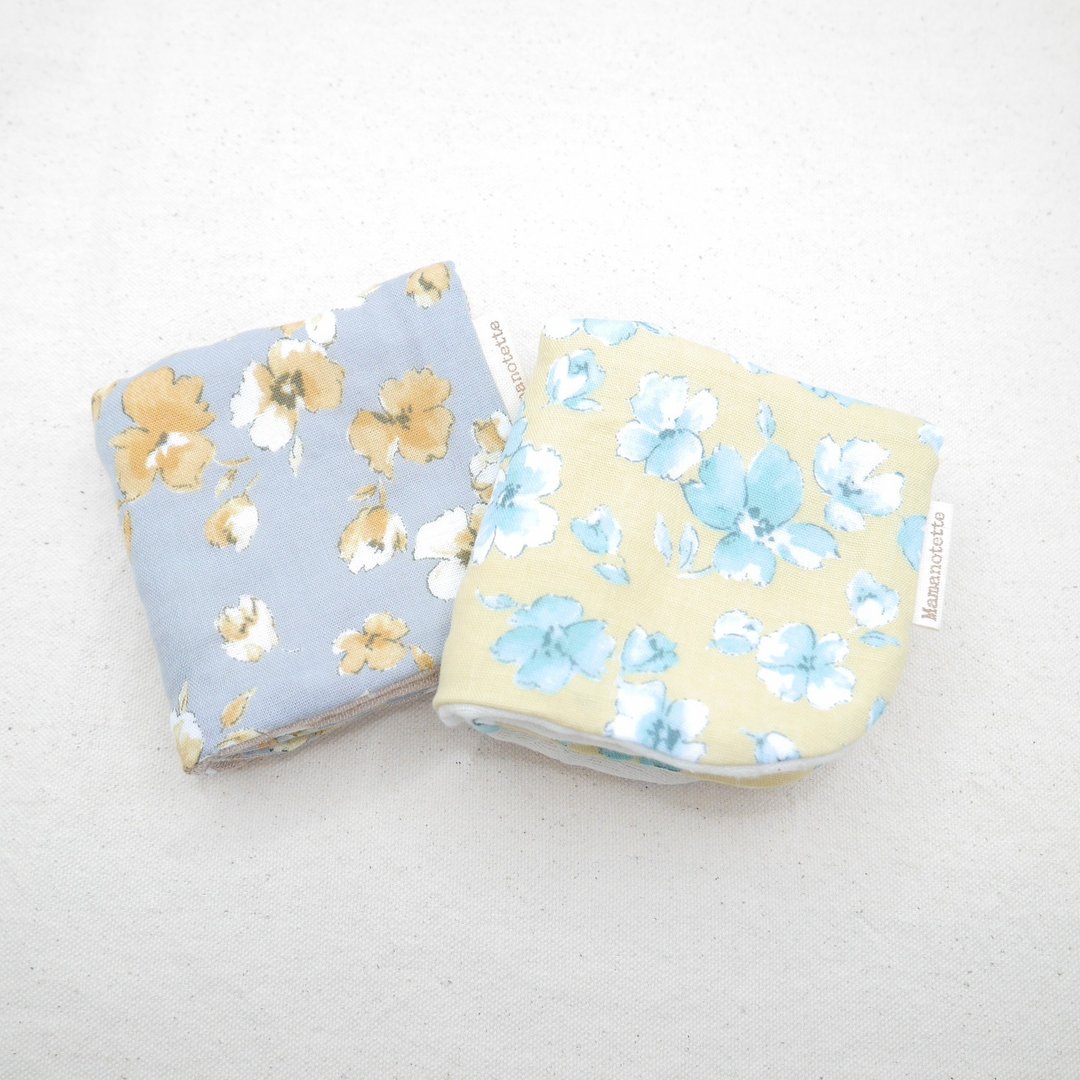 蓬松柔软八层纱布手帕 / 双色花卉-Two-Tone Flower- / L・20×20cm /  Fuwamoko - 手帕/方巾 - 棉 多色