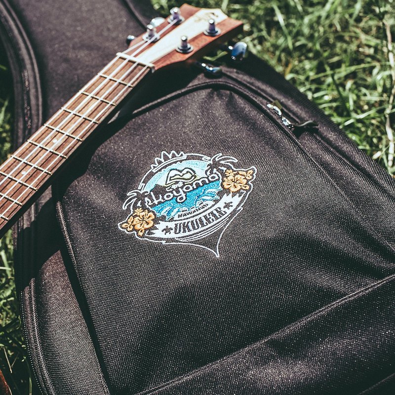 EMS-LN 21寸长颈乌克丽丽袋 刺绣袋 20mm厚琴袋 Soprano Long Neck Ukulele Bag - 吉他/乐器 - 聚酯纤维 黑色