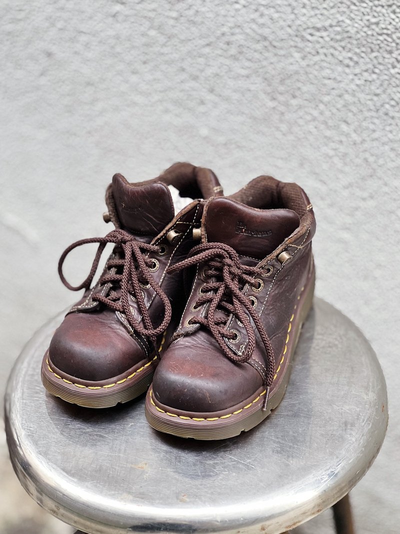 Dr. Martens 深咖褐色 真皮牛皮革 厚底马汀鞋马丁靴子中筒机车靴 - 女款短靴 - 真皮 咖啡色