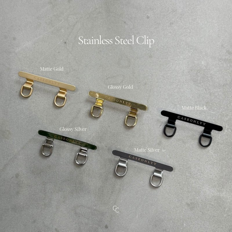 【自带弧度不阻充电】双扣不锈钢便携手机挂绳固定片 - 挂绳/吊绳 - 不锈钢 多色