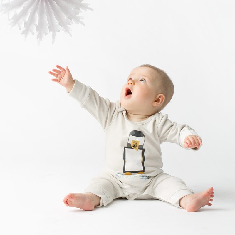 小企鹅。有机棉。包屁衣。连身衣。T-Shirt。英国皇室选用 - 其他 - 棉．麻 白色