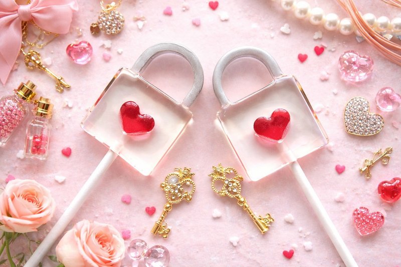 糖雕棒棒糖 - 心锁密语 - 零食/点心 - 新鲜食材 红色