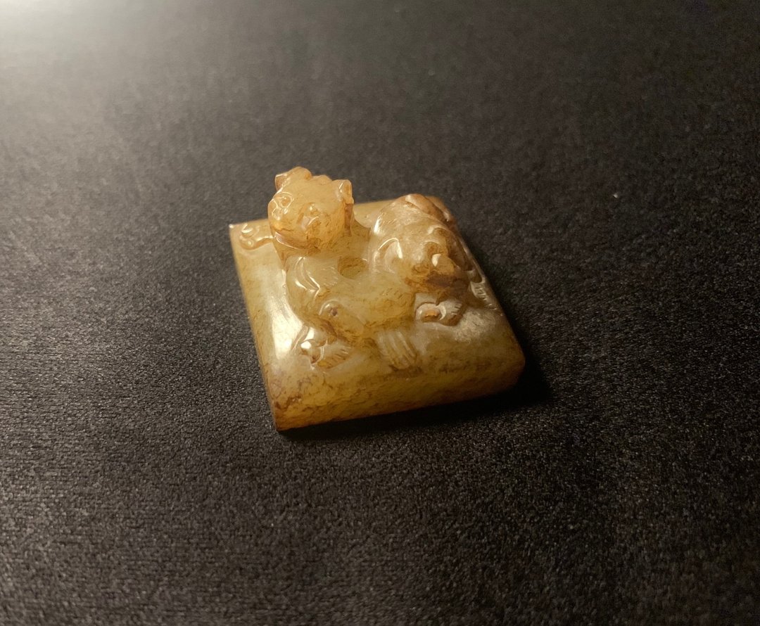 西汉早期 青白玉红沁淮南王蟠螭龙印钮 - 摆饰 - 玉石 
