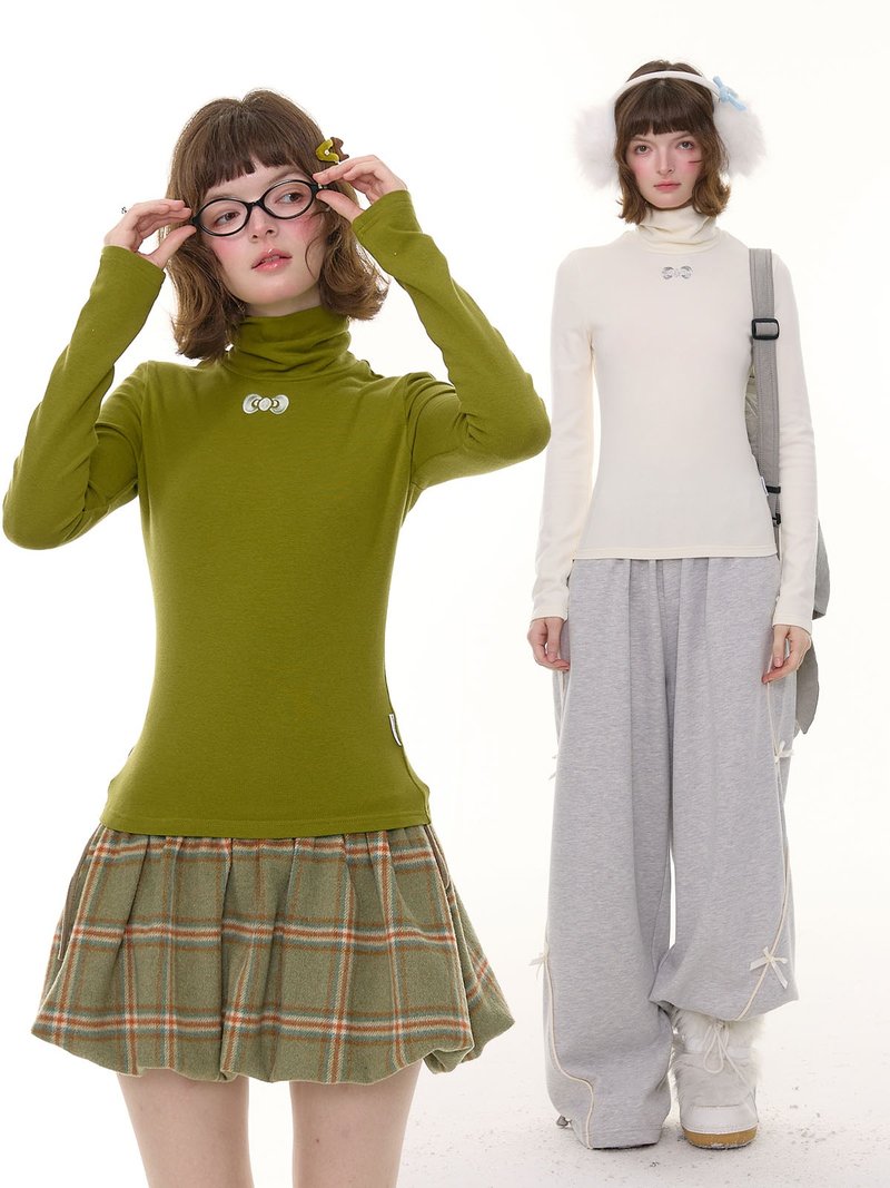 ziziFei秋冬美式复古新款高领修身显瘦软糯内搭上衣针织打底衫女 - 女装上衣 - 其他材质 