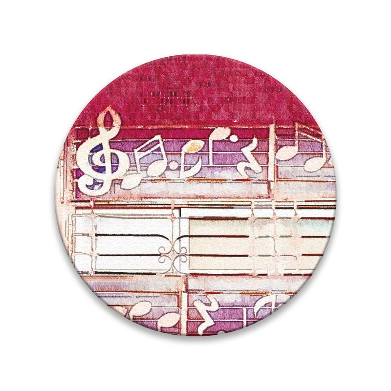 老屋颜 – 水彩铁窗花杯垫 – 乐章 - 杯垫 - 陶 