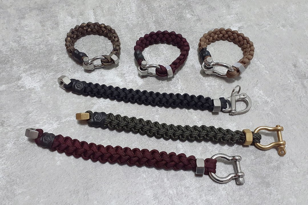 HANS HAND 美国军规伞绳 手工编织立体鱼尾手环 / 不锈钢转扣款 / - 手链/手环 - 不锈钢 银色
