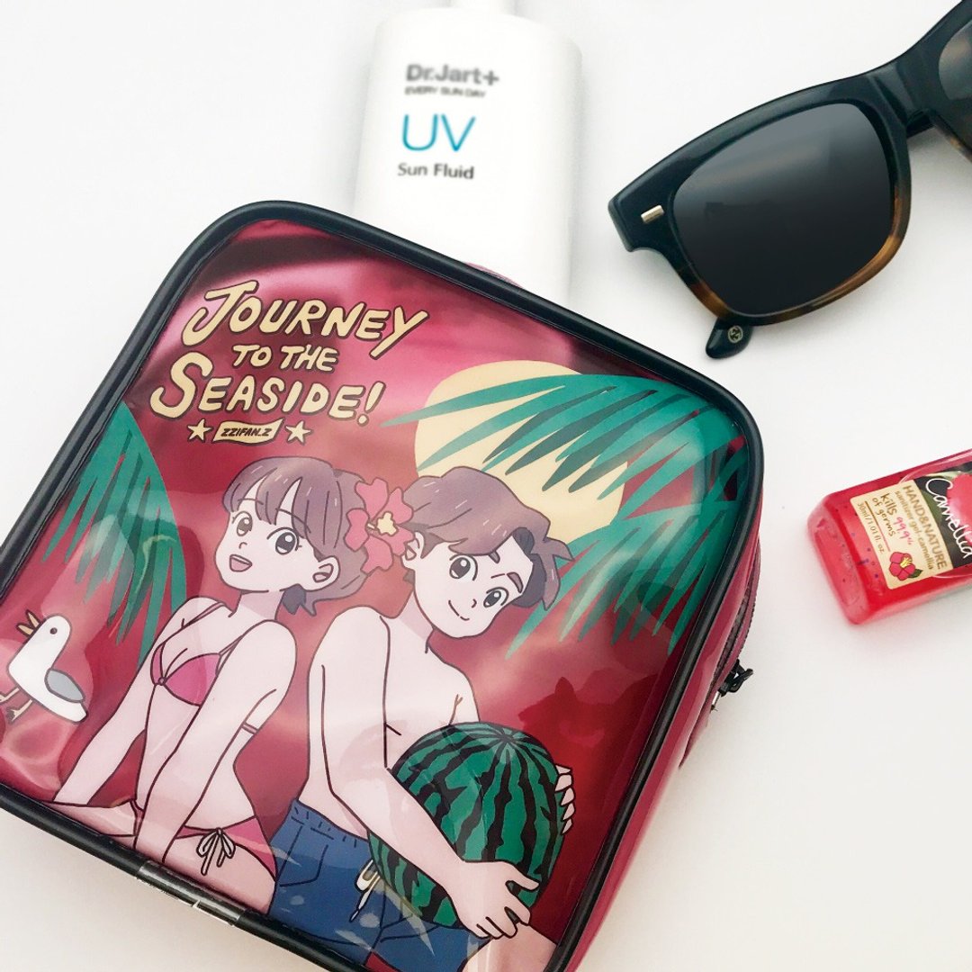 JzFun / Zzifan_z 万用收纳包(海边之旅) - 化妆包/杂物包 - 塑料 红色
