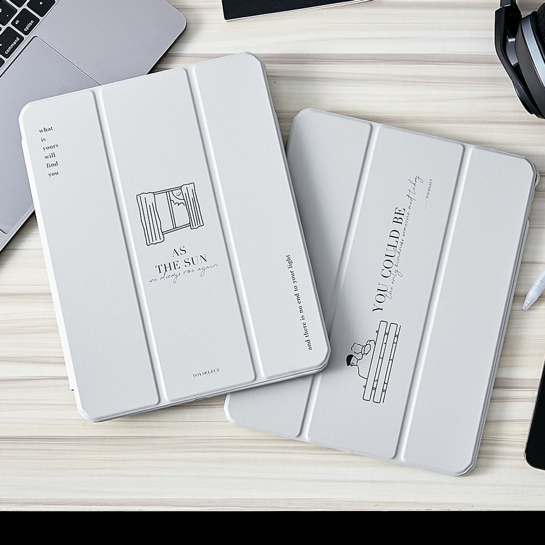 简约语录系列iPad三折保护壳 - 平板/电脑保护壳 - 塑料 多色