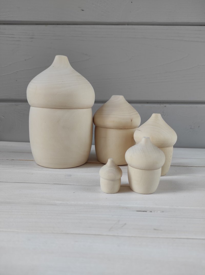 Wooden Toy Nesting Acorn - 玩具/玩偶 - 木头 咖啡色