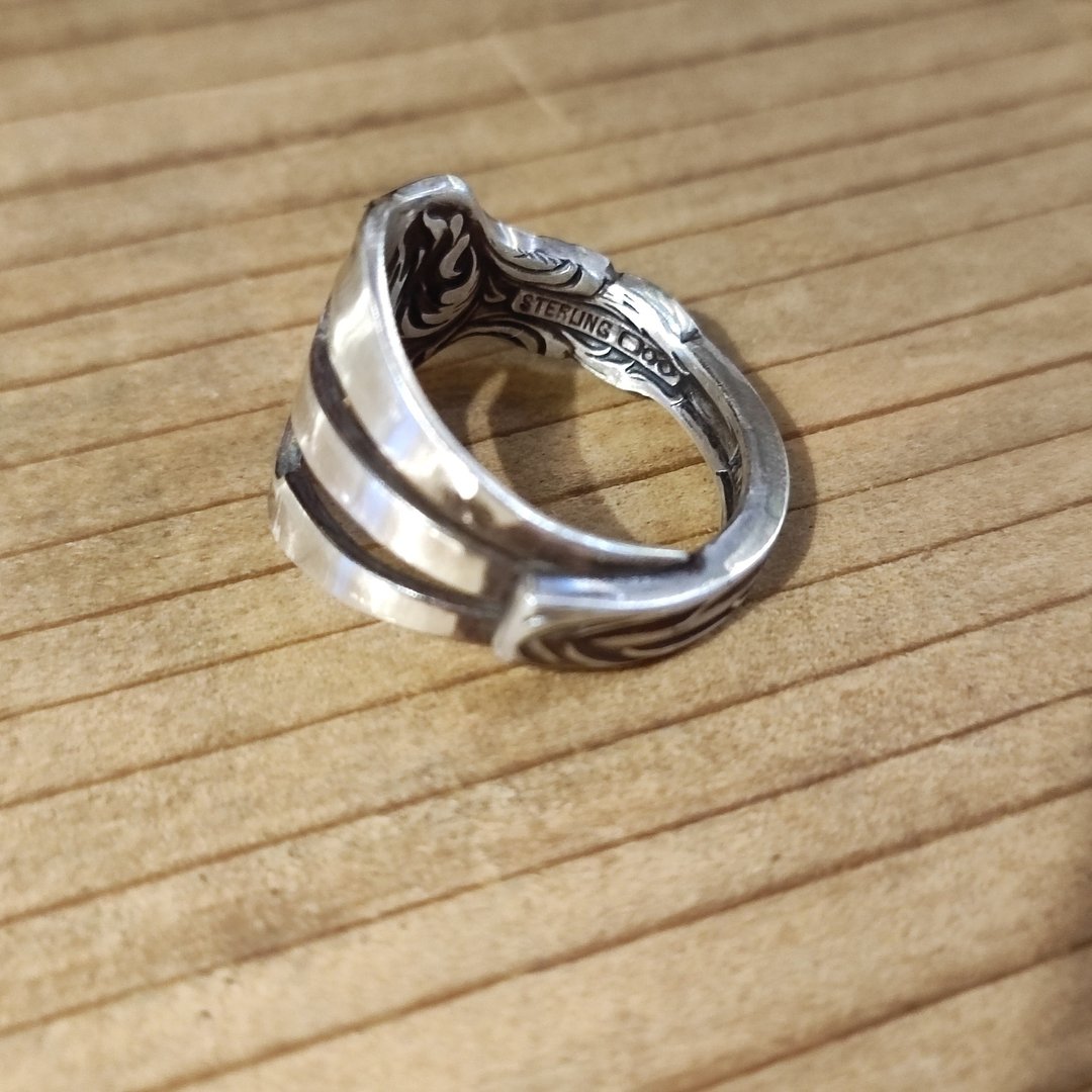 热门设计 美国古董银叉改造戒指_0876 古着 风格 复古 - 戒指 - 纯银 银色