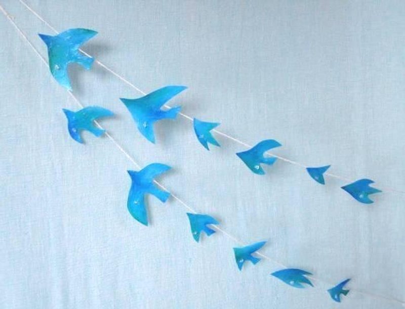 Crystal and blue bird of Garland - 墙贴/壁贴 - 纸 蓝色