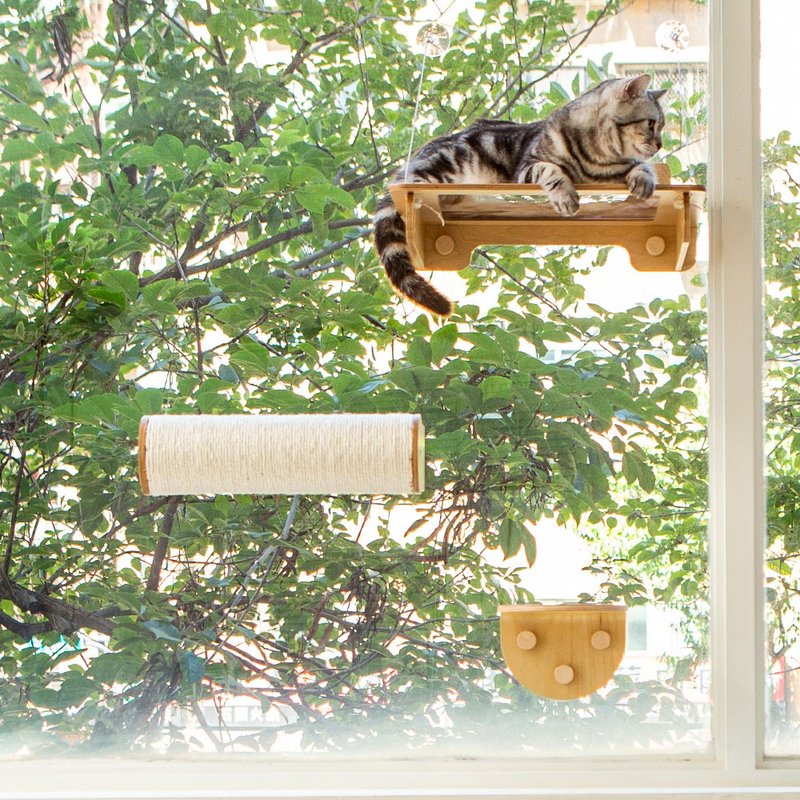 【mysig喵空漫步】豪华走光抓抓3入组 悬挂式/透视零死角/纾压 - 抓板/跳台 - 木头 