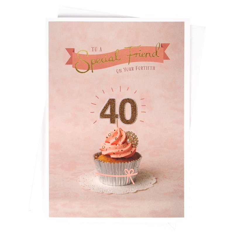 美丽的40岁生日【Hallmark-卡片 生日祝福】 - 卡片/明信片 - 纸 粉红色