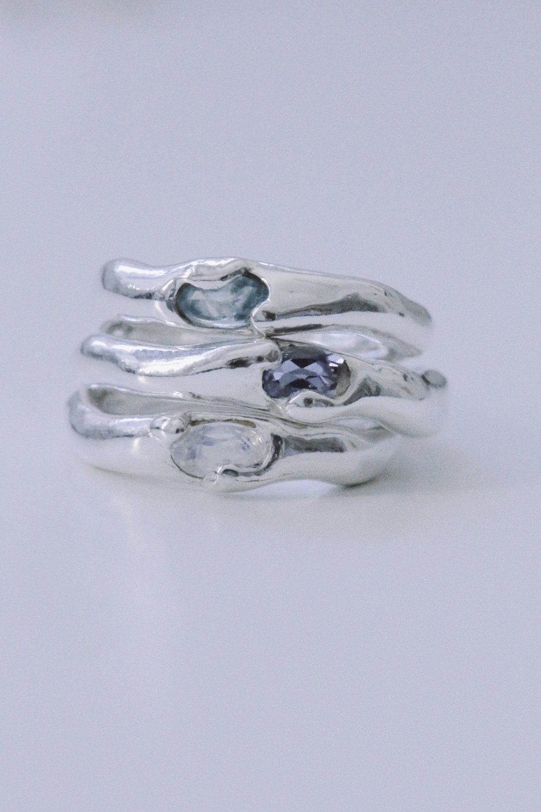 Flow jewel ring 流动宝石 戒指 - 戒指 - 纯银 多色
