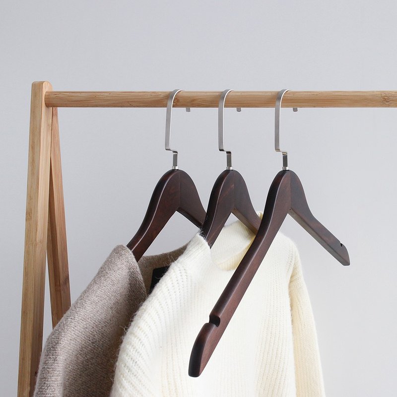 复古原木衣架 (十入组) / 衣物挂勾收纳 - 衣架/挂勾 - 其他金属 咖啡色