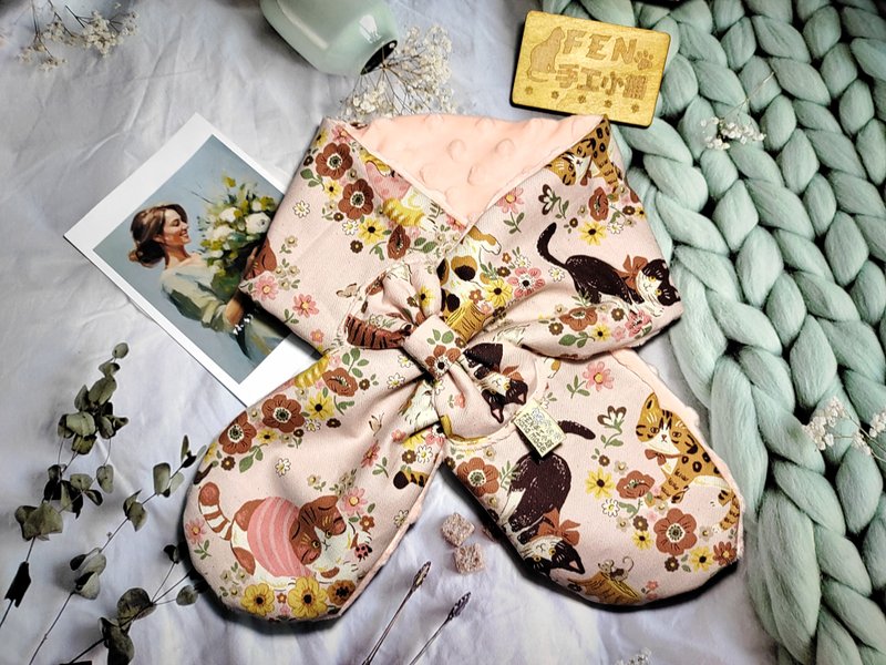 日本棉布粉底花园猫咪围脖-不分年龄围脖-围巾-脖围-短围巾-暖和- - 围巾/披肩 - 棉．麻 