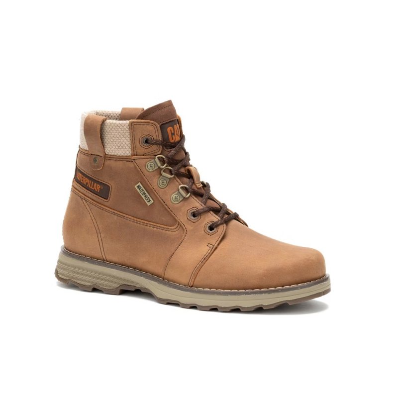 CAT CHARLI WP 复刻经典防水靴 女鞋－沉稳咖 - 女款短靴 - 真皮 咖啡色