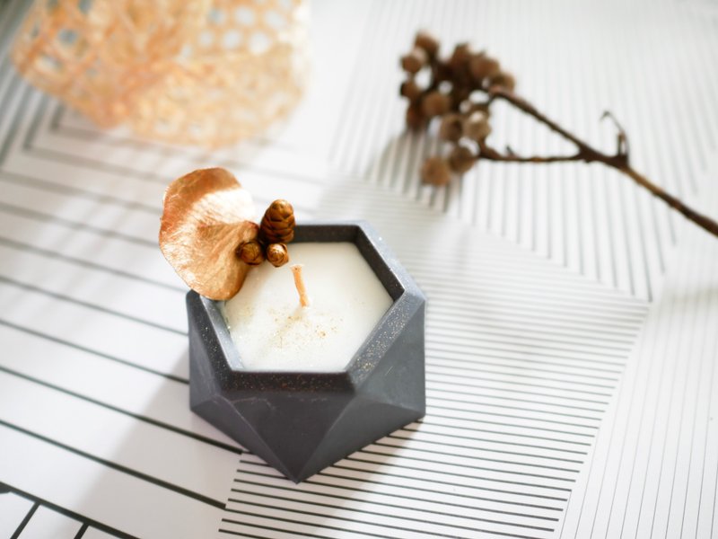 Hexagon candle - 蜡烛/烛台 - 蜡 灰色