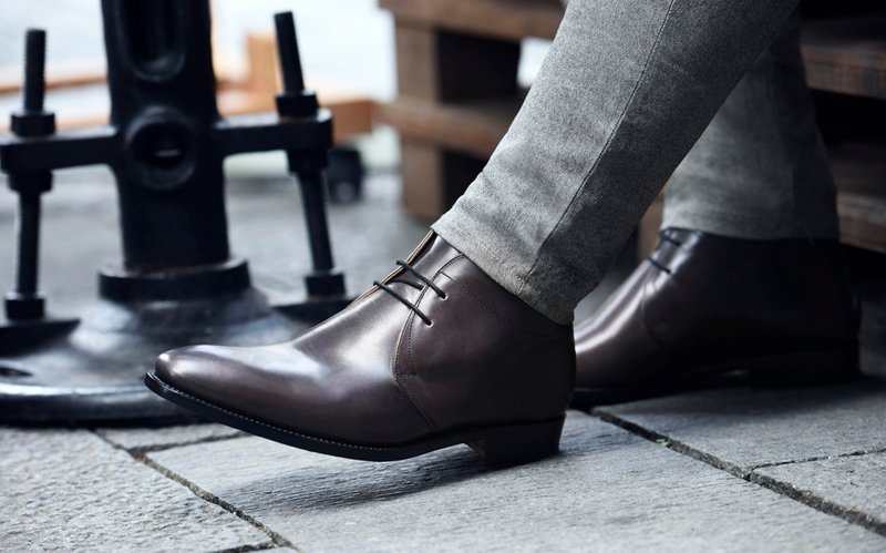 深灰沙漠靴 - 男款牛津鞋/乐福鞋 - 真皮 多色