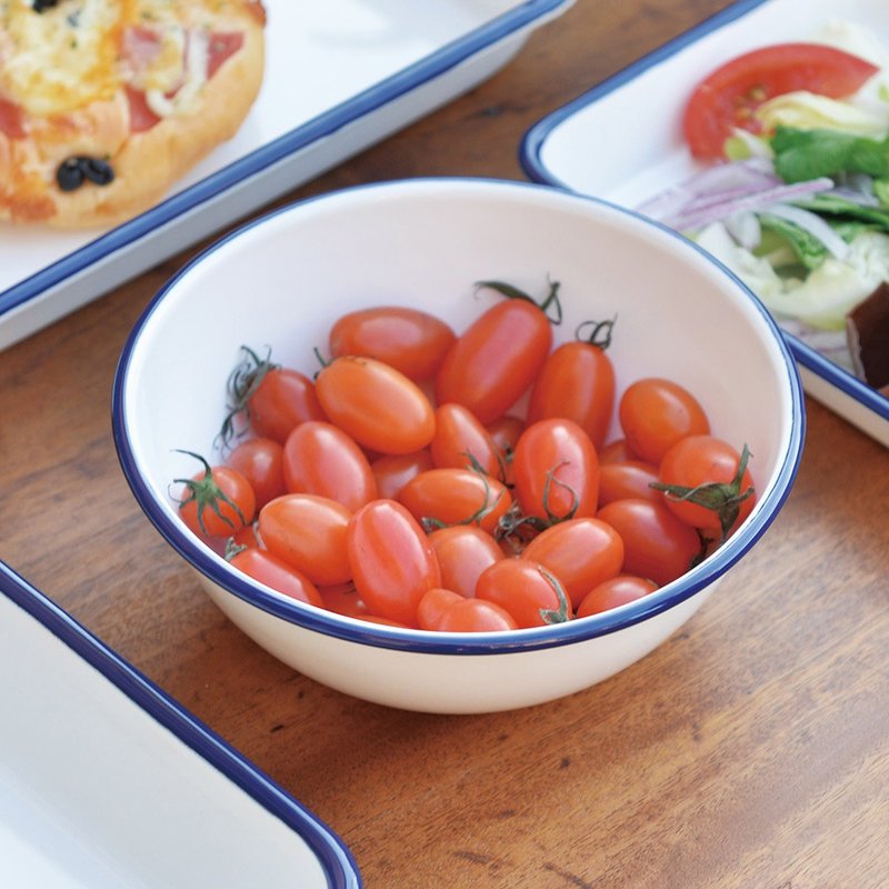 原厂正品 日本月兔印 日制圆形珐琅调理盆-16cm-2入组 - 盘子/餐盘/盘架 - 珐琅 白色