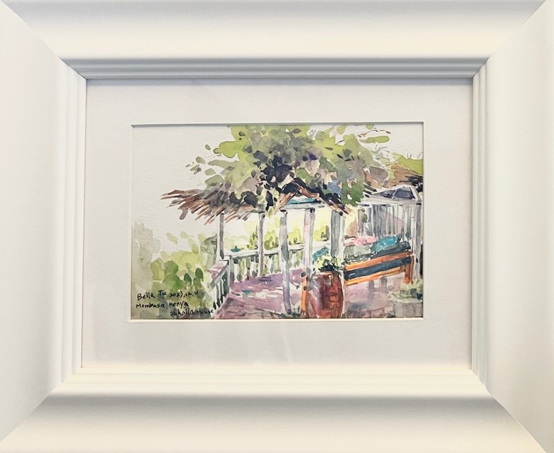 蒙巴萨风韵-原创手绘水彩艺术挂画-原画 - 海报/装饰画/版画 - 木头 白色