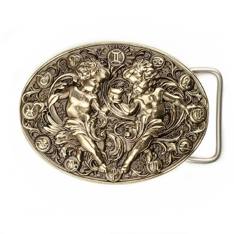 Aries soild german silver belt buckle, Zodiac sign nickel silver belt - 皮带/腰带 - 其他材质 银色