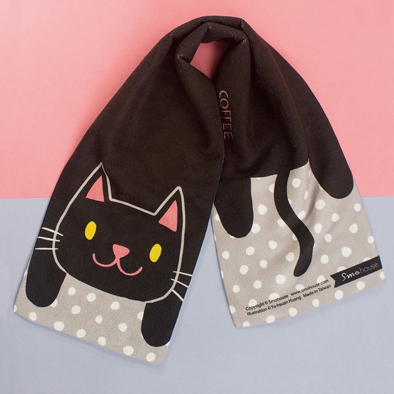 插画毛巾 : 缤纷世界系列　黑猫兄弟 - 毛巾浴巾 - 其他材质 黑色