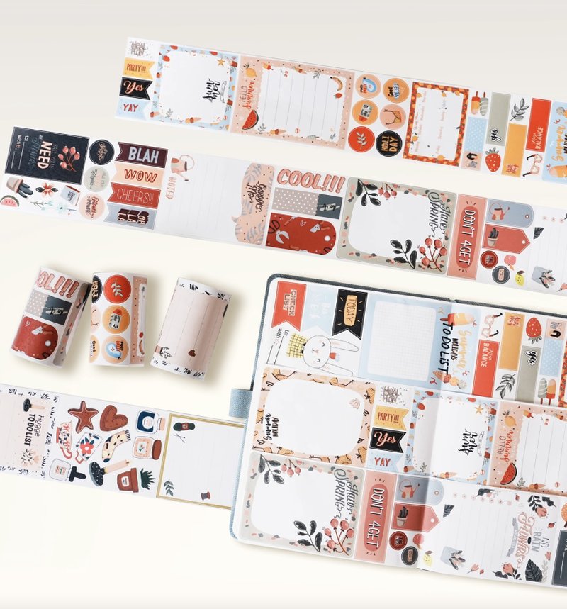 日子有序 手写生活诗 时间收纳册 书写纸胶带 5米卷 - 纸胶带 - 纸 多色