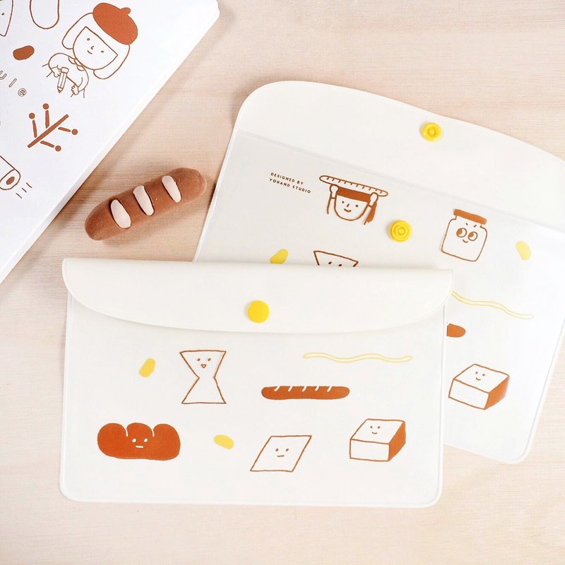 右手超人爱吃面包 / 文具收纳袋 - 文件夹/资料夹 - 塑料 黄色