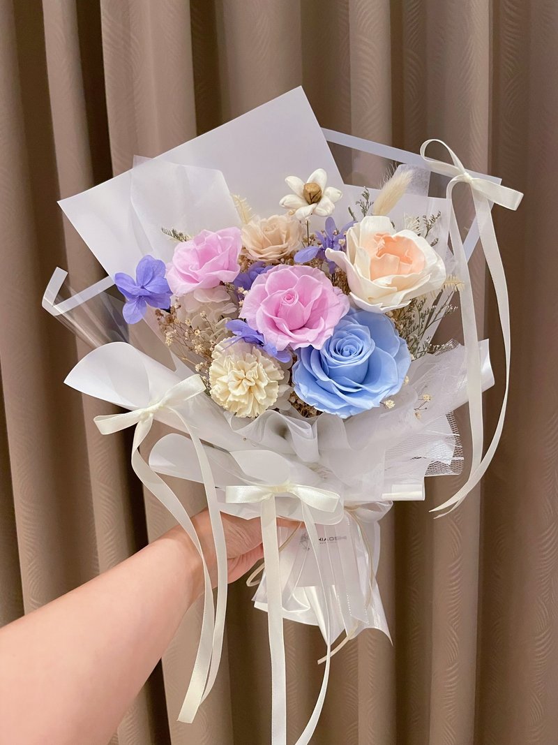 梦幻马卡龙永生花束 情人节花束 母亲节花束 毕业花束 七夕花束 - 干燥花/捧花 - 植物．花 多色