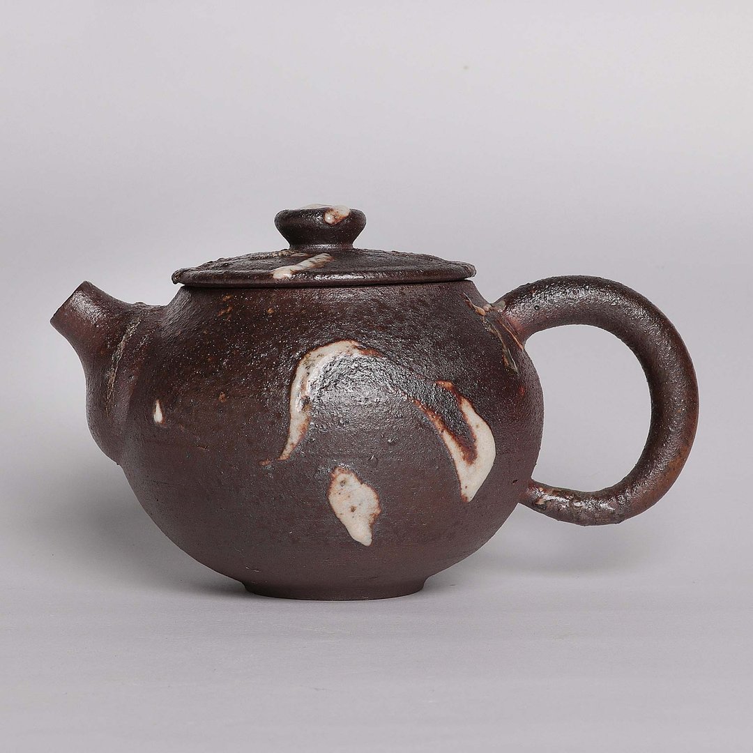 明芽窑l 日式志野行草后把壶 - 茶具/茶杯 - 陶 咖啡色