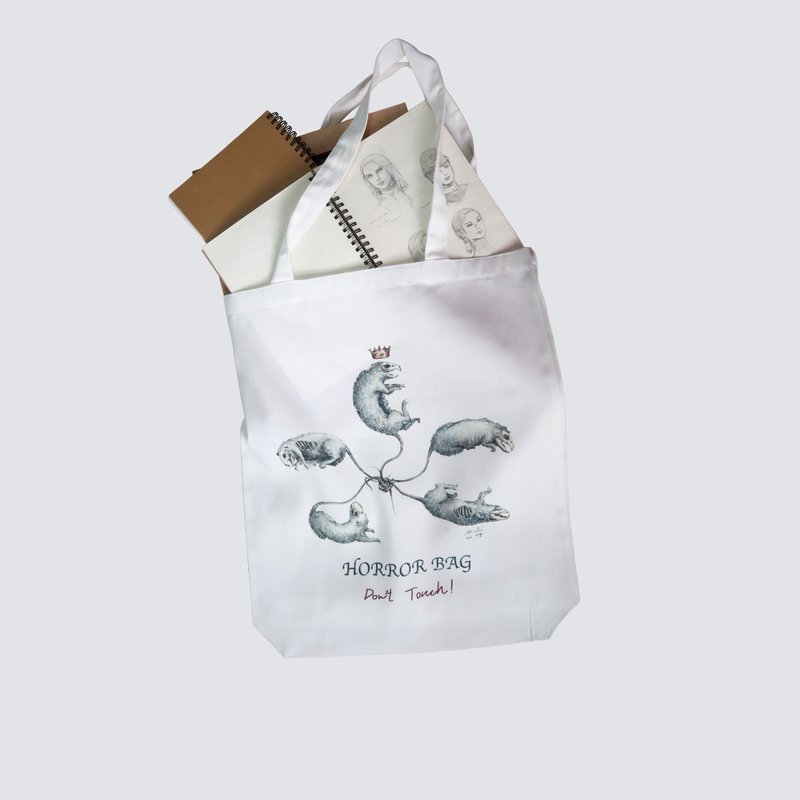 Qriginal Art 系列：五款来自世界神秘传说的“惊悚包”，大尺寸，双层帆布材质。 - 手提包/手提袋 - 聚酯纤维 白色