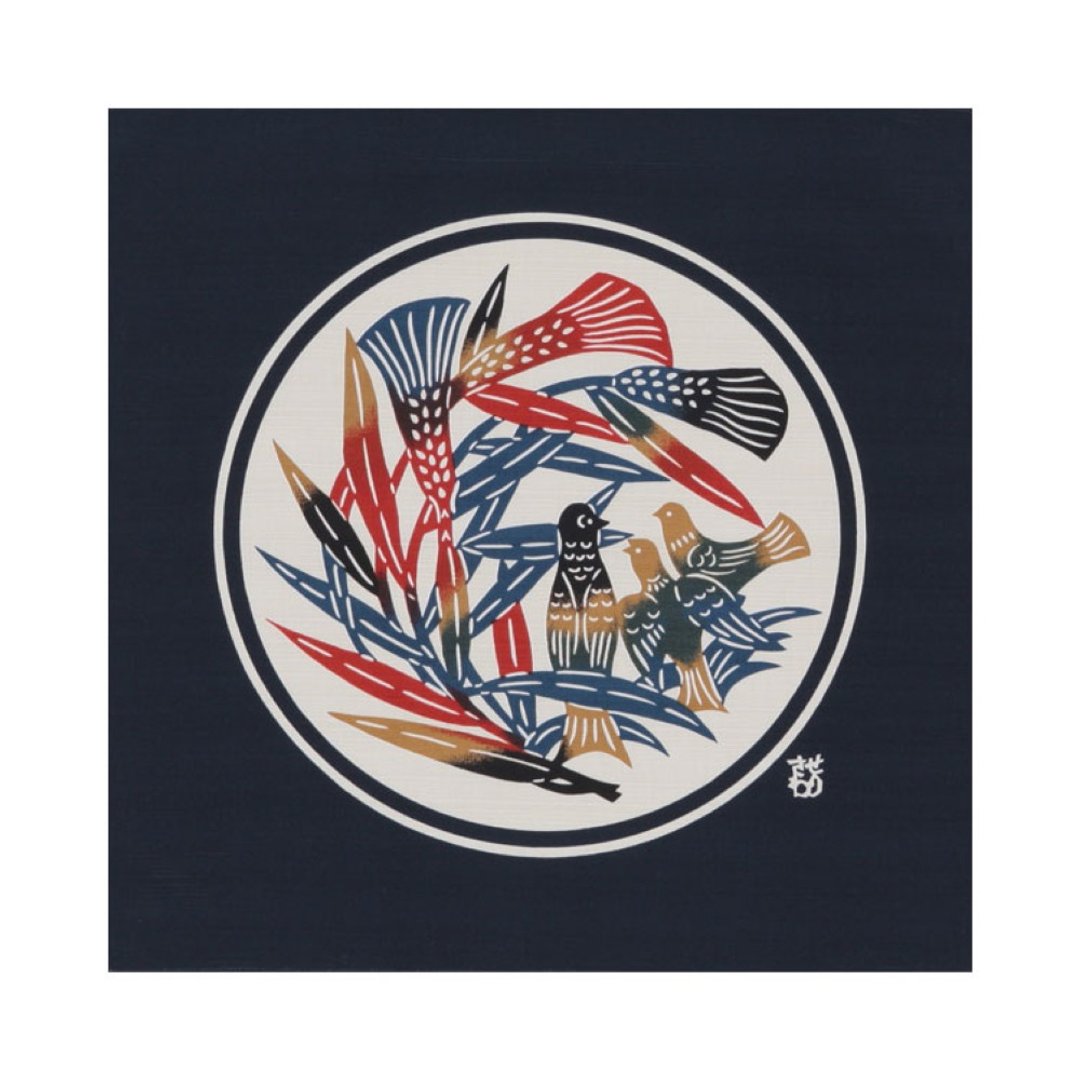 京都风吕敷包巾-芹泽銈介 中巾-伊索寓言(蓝) - 摆饰 - 棉 蓝色