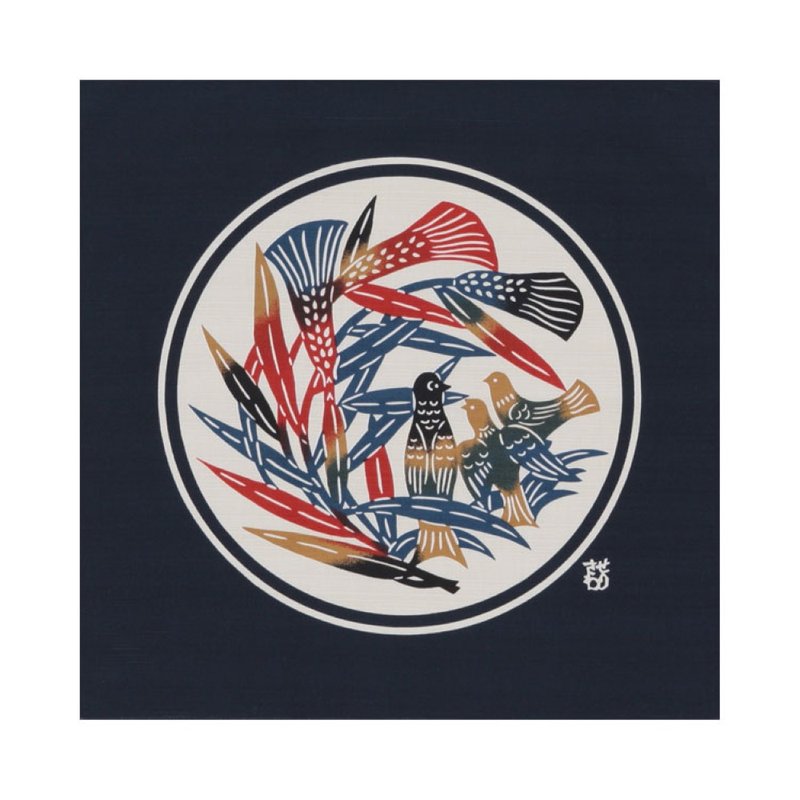 京都风吕敷包巾-芹泽銈介 中巾-伊索寓言(蓝) - 摆饰 - 棉 蓝色