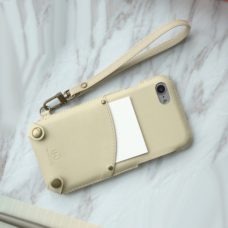 POSH | 软皮手机套(附送手带) - IPHONE SE/8/7 - 卡其色 - 手机壳/手机套 - 人造皮革 卡其色