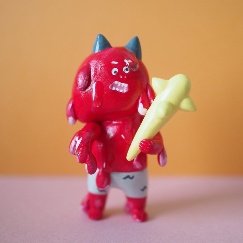 融化的恶魔 - 玩偶/公仔 - 粘土 红色