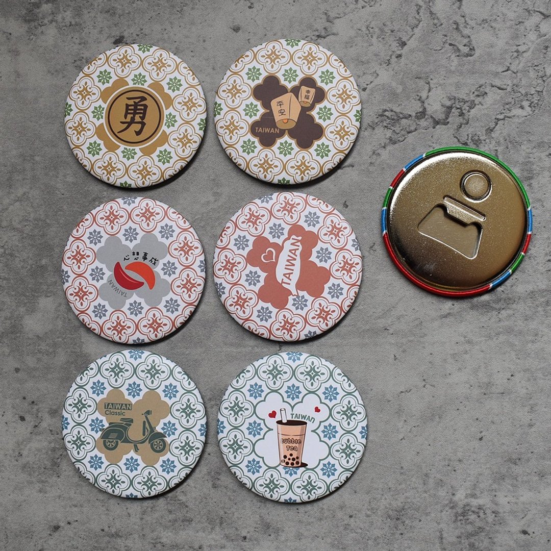 【桐鹿】海棠台湾 磁铁开瓶器6入 - 冰箱贴/磁贴 - 其他金属 多色