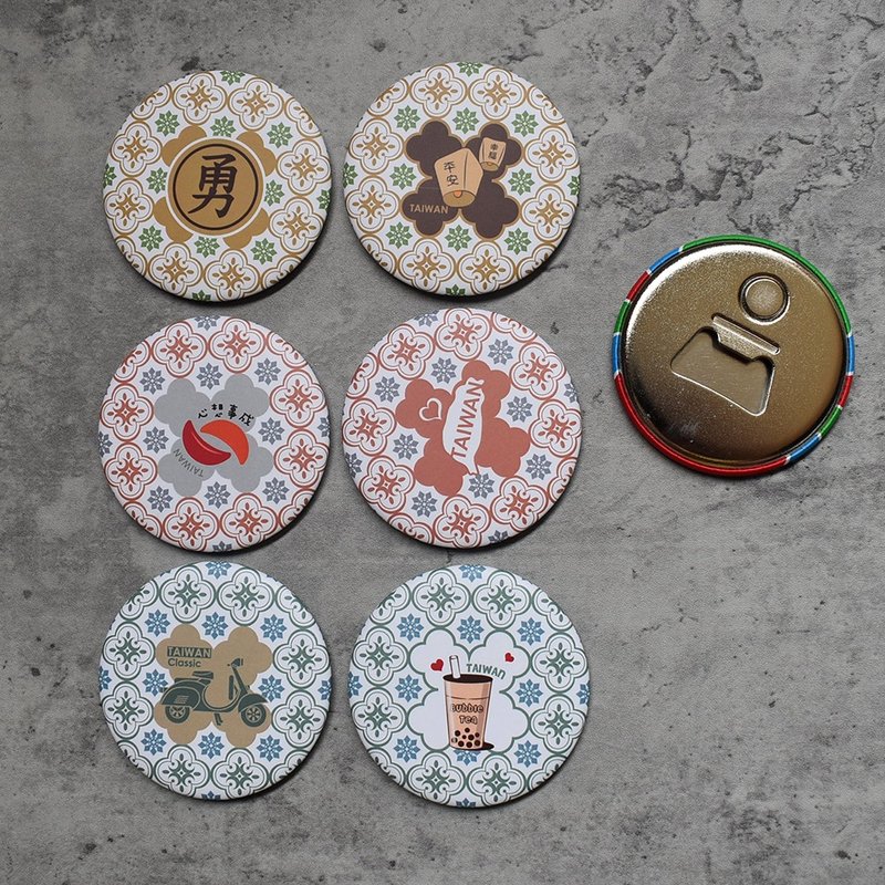 【桐鹿】海棠台湾 磁铁开瓶器6入 - 冰箱贴/磁贴 - 其他金属 多色
